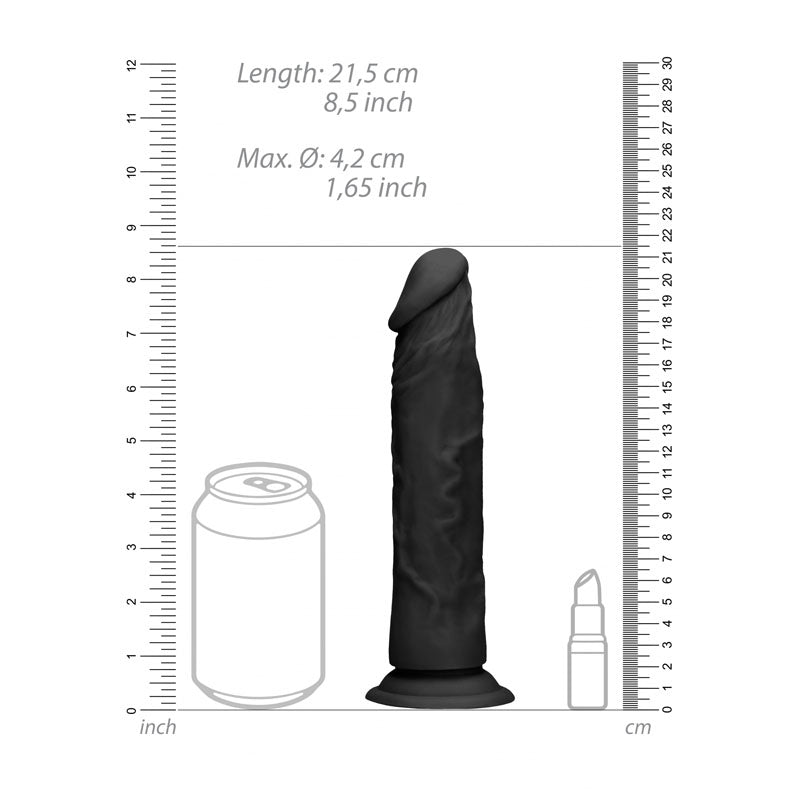 Realrock 8'' Realistic Dildo Black 20.3 Cm Dong