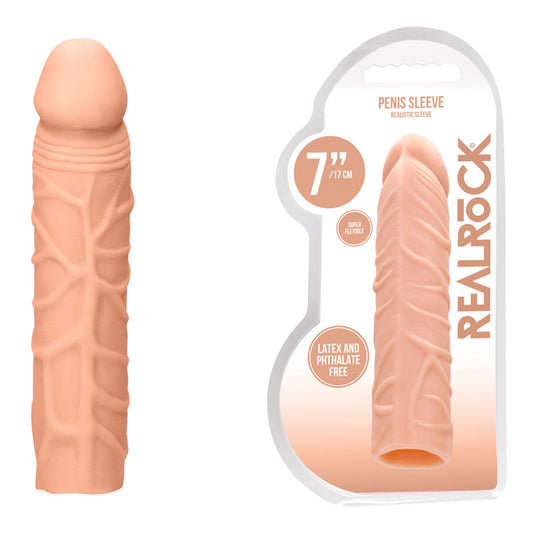 Realrock 7'' Penis Extender Flesh 17.8 Cm Penis Extension Sleeve