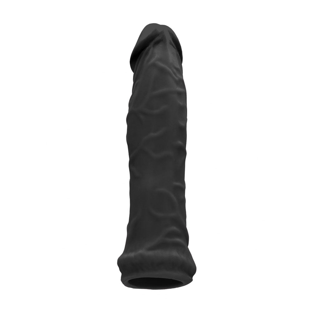 Realrock 6'' Realistic Penis Sleeve Black Black 15.2 Cm Penis Extension Sleeve