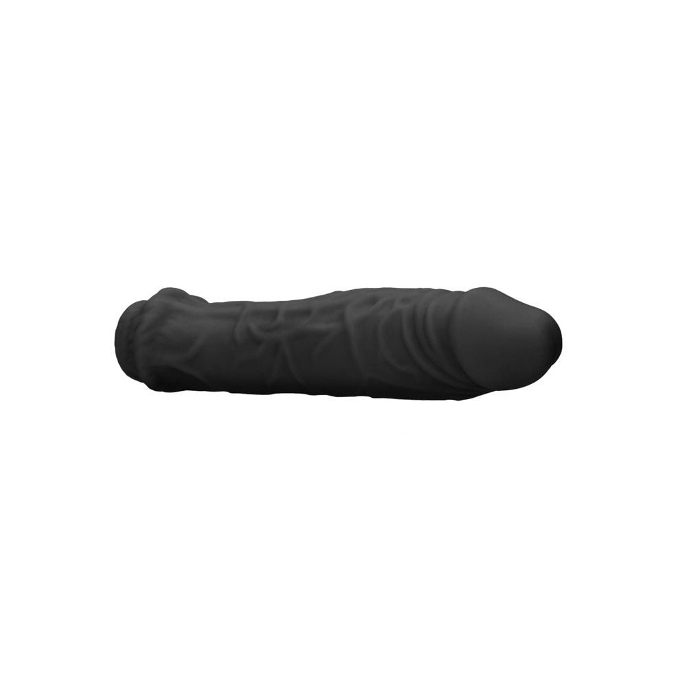 Realrock 6'' Realistic Penis Sleeve Black Black 15.2 Cm Penis Extension Sleeve