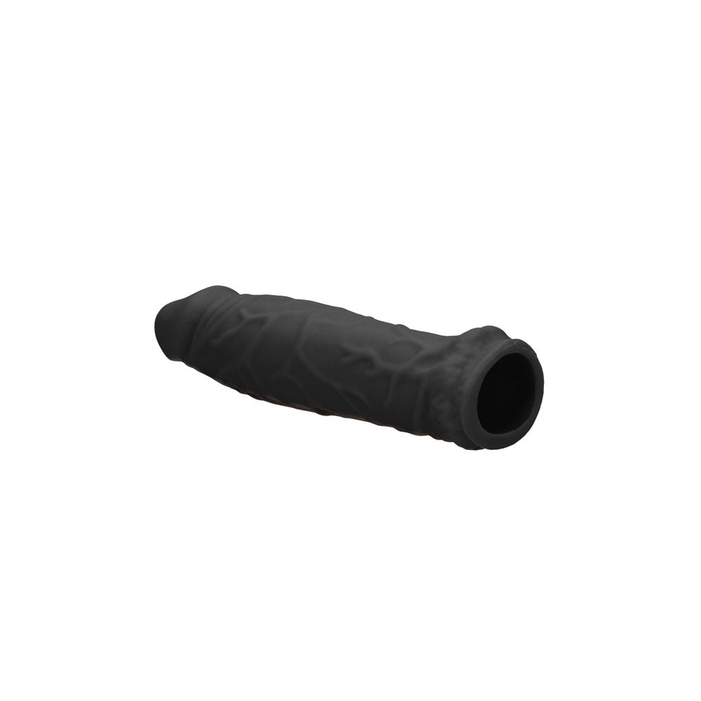 Realrock 6'' Realistic Penis Sleeve Black Black 15.2 Cm Penis Extension Sleeve