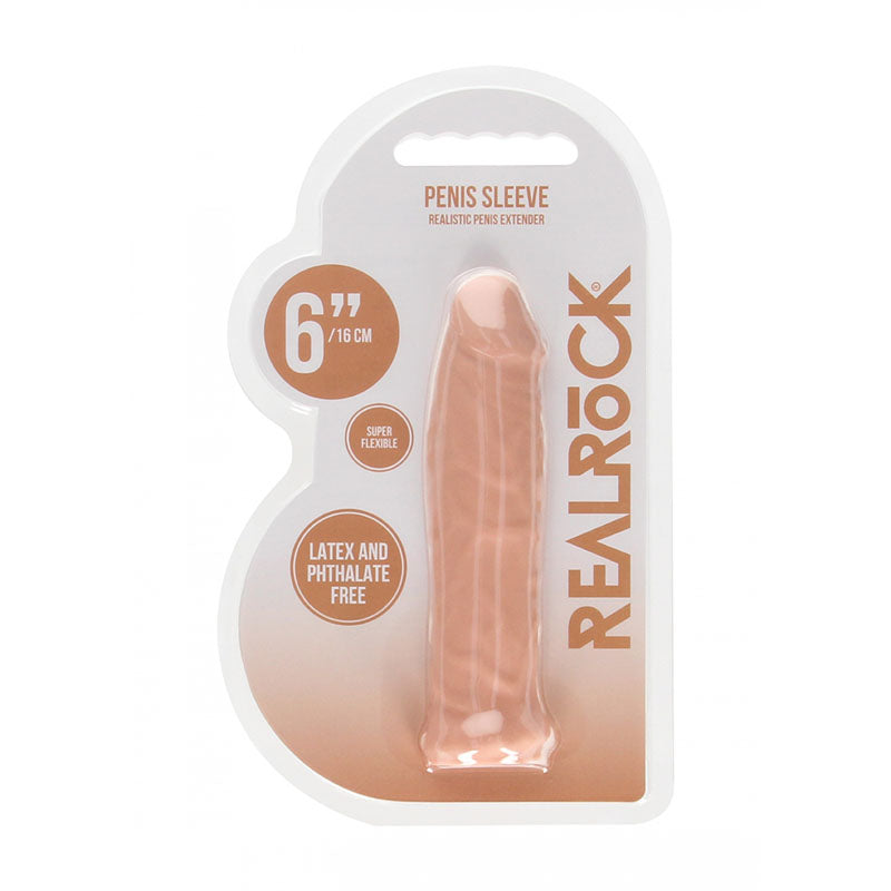 Realrock 6'' Realistic Penis Sleeve Flesh 15.2 Cm Penis Extension Sleeve