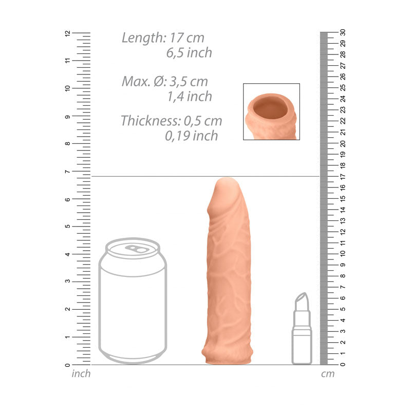 Realrock 6'' Realistic Penis Sleeve Flesh 15.2 Cm Penis Extension Sleeve