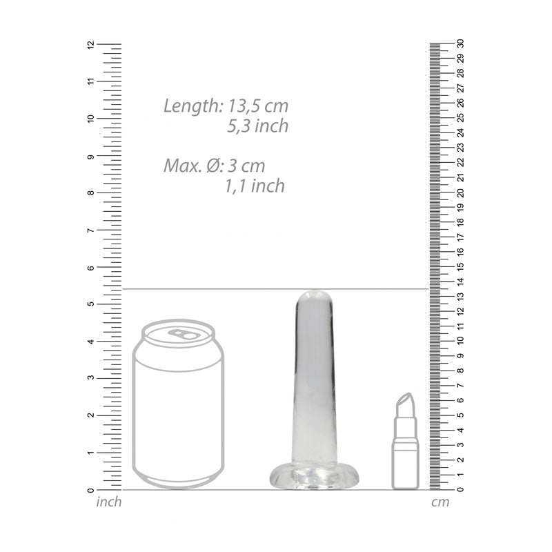 Realrock Non Realistic Dildo With Suction Cup 13.5 Cm Clear 13.5 Cm Dong