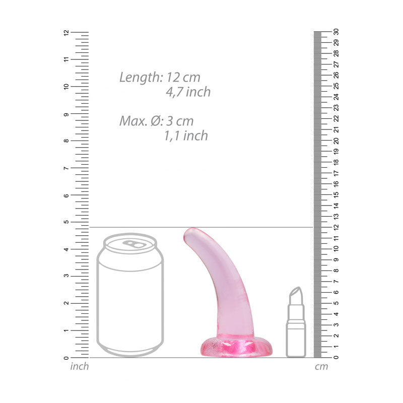 Realrock Non Realistic Dildo With Suction Cup 11.5 Cm Pink 11.5 Cm Curved Pegging Dong