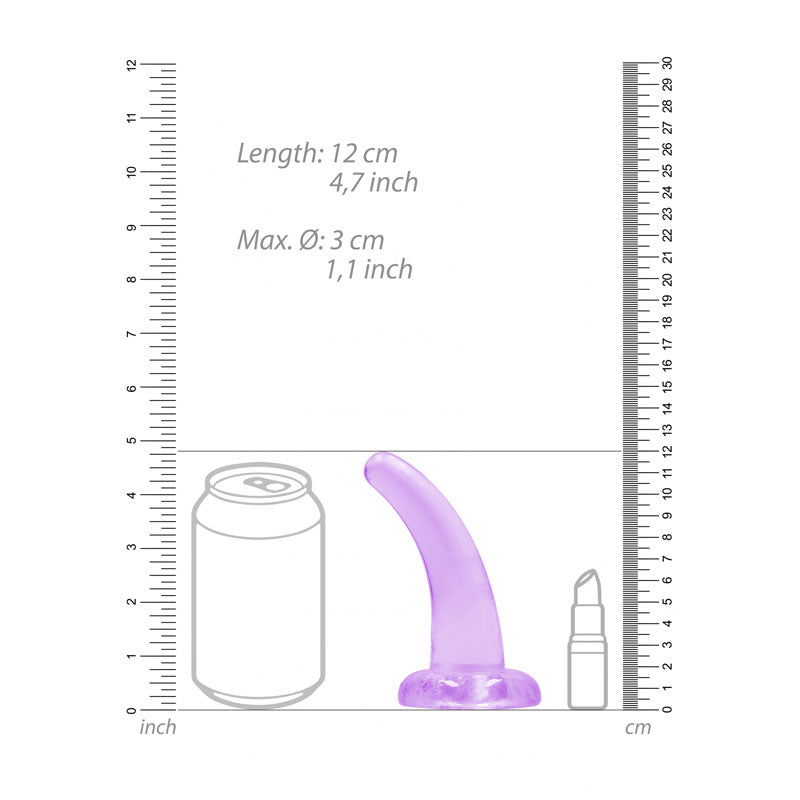 Realrock Non Realistic Dildo With Suction Cup 11.5 Cm Purple 11.5 Cm Curved Pegging Dong