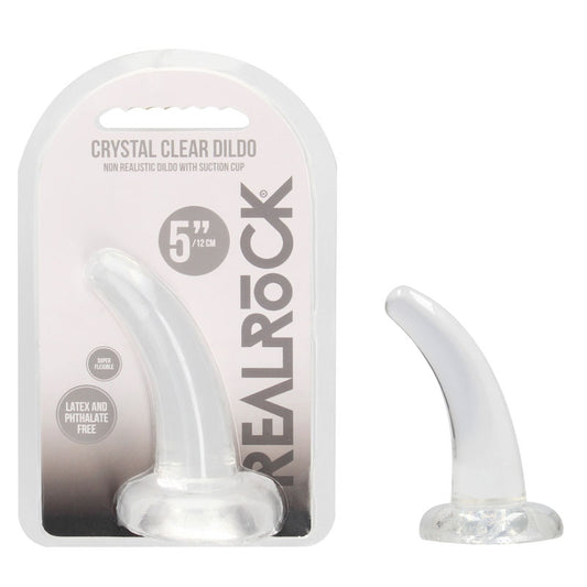 Realrock Non Realistic Dildo With Suction Cup 11.5 Cm Clear 11.5 Cm Curved Pegging Dong