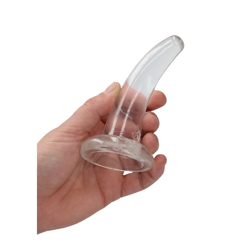Realrock Non Realistic Dildo With Suction Cup 11.5 Cm Clear 11.5 Cm Curved Pegging Dong