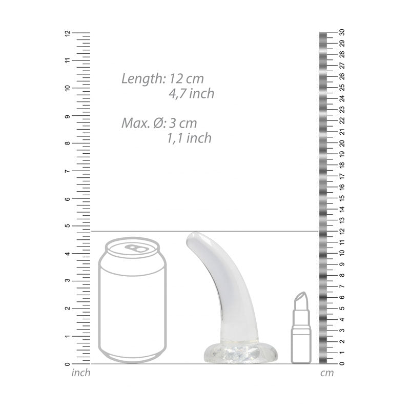 Realrock Non Realistic Dildo With Suction Cup 11.5 Cm Clear 11.5 Cm Curved Pegging Dong