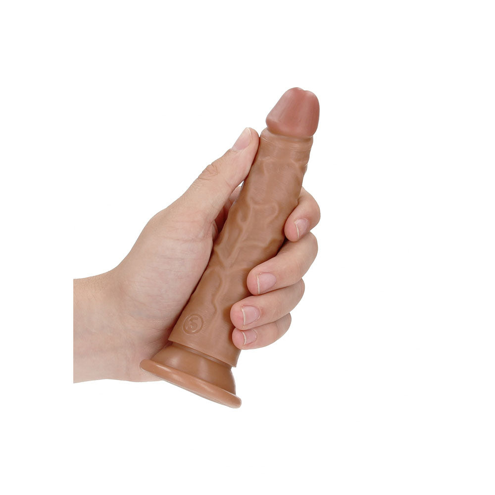 Realrock Realistic Slim Dildo Without Balls 15.5 Cm Tan 15.5 Cm (6'') Dong