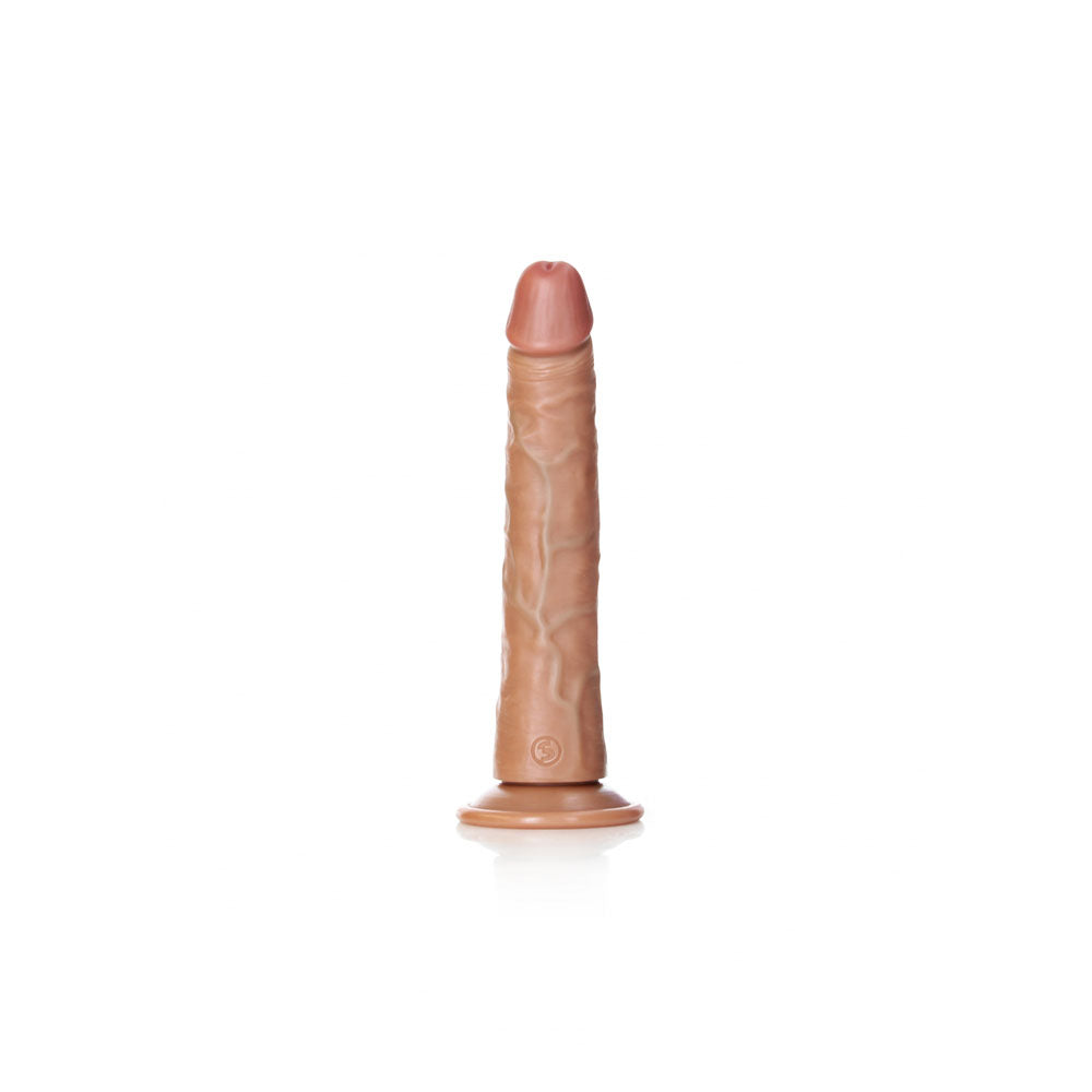 Realrock Realistic Slim Dildo With Suction Cup 20.5cm Tan 20.5 Cm (8'') Dong
