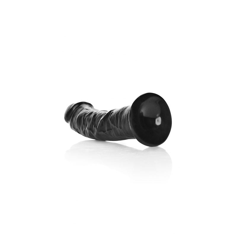 Realrock Realistic Regular Curved Dildo With Suction Cup 15.5 Cm Black 15.5 Cm (6'') Dong