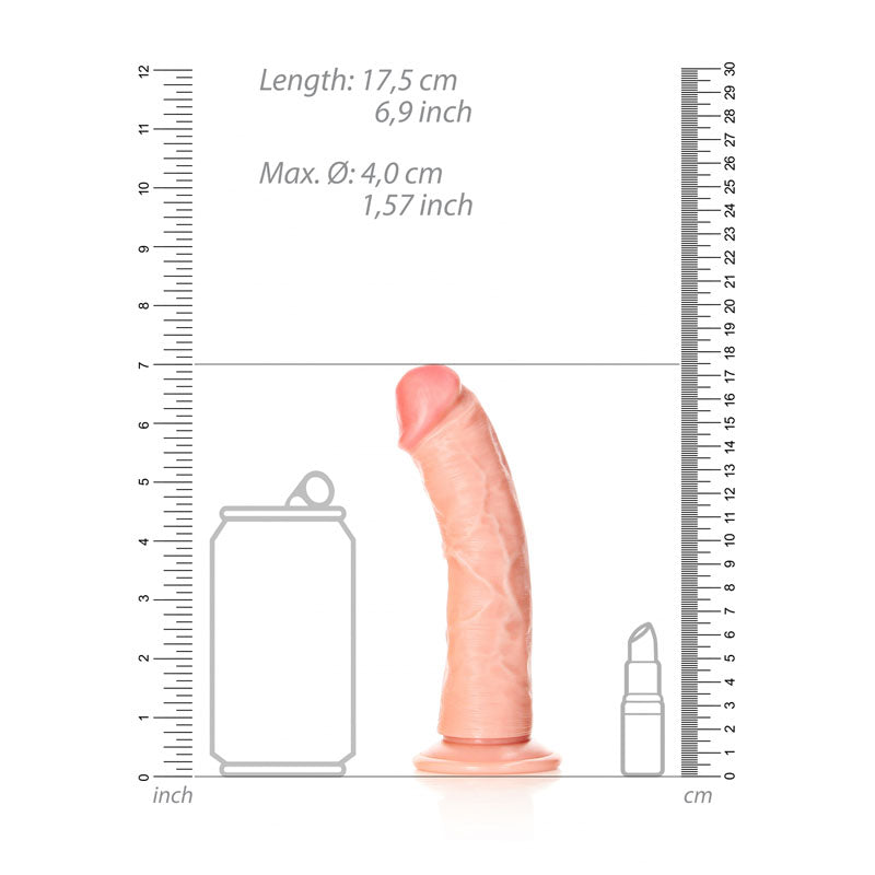 Realrock Realistic Regular Curved Dildo With Suction Cup 15.5 Cm Flesh 15.5 Cm (6'') Dong
