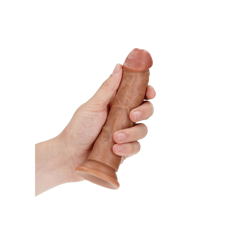 Realrock Realistic Regular Curved Dildo With Suction Cup 15.5 Cm Tan 15.5 Cm (6'') Dong