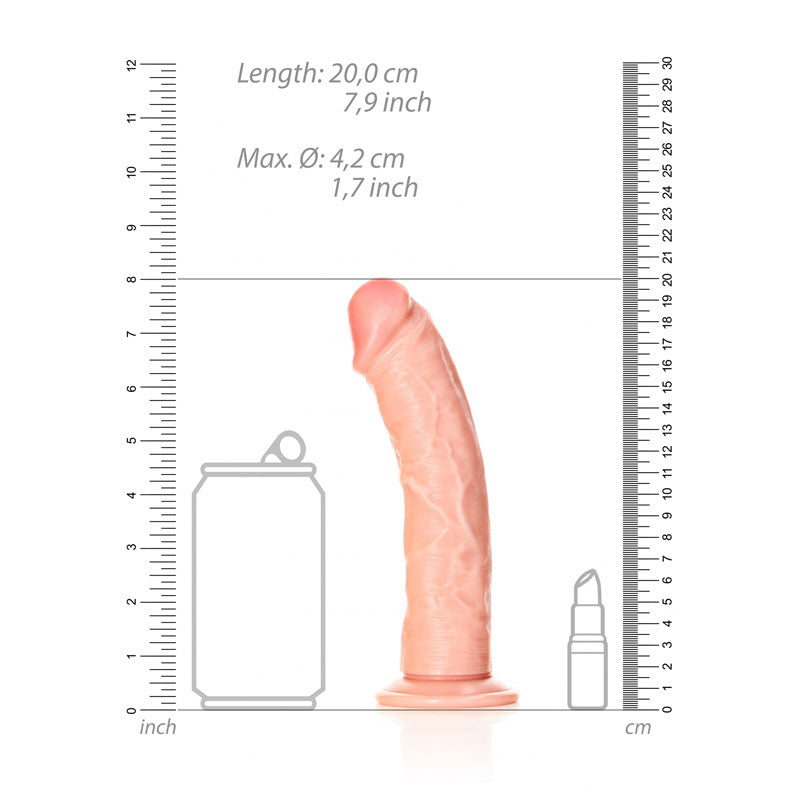 Realrock Realistic Regular Curved Dildo With Suction Cup 18 Cm Flesh 18 Cm (7'') Dong