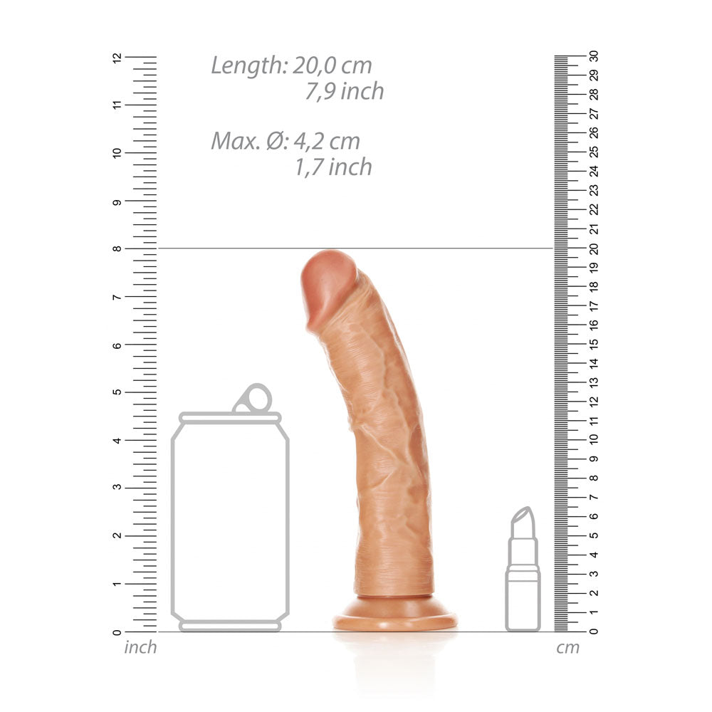 Realrock Realistic Regular Curved Dildo With Suction Cup 18 Cm Tan 18 Cm (7'') Dong