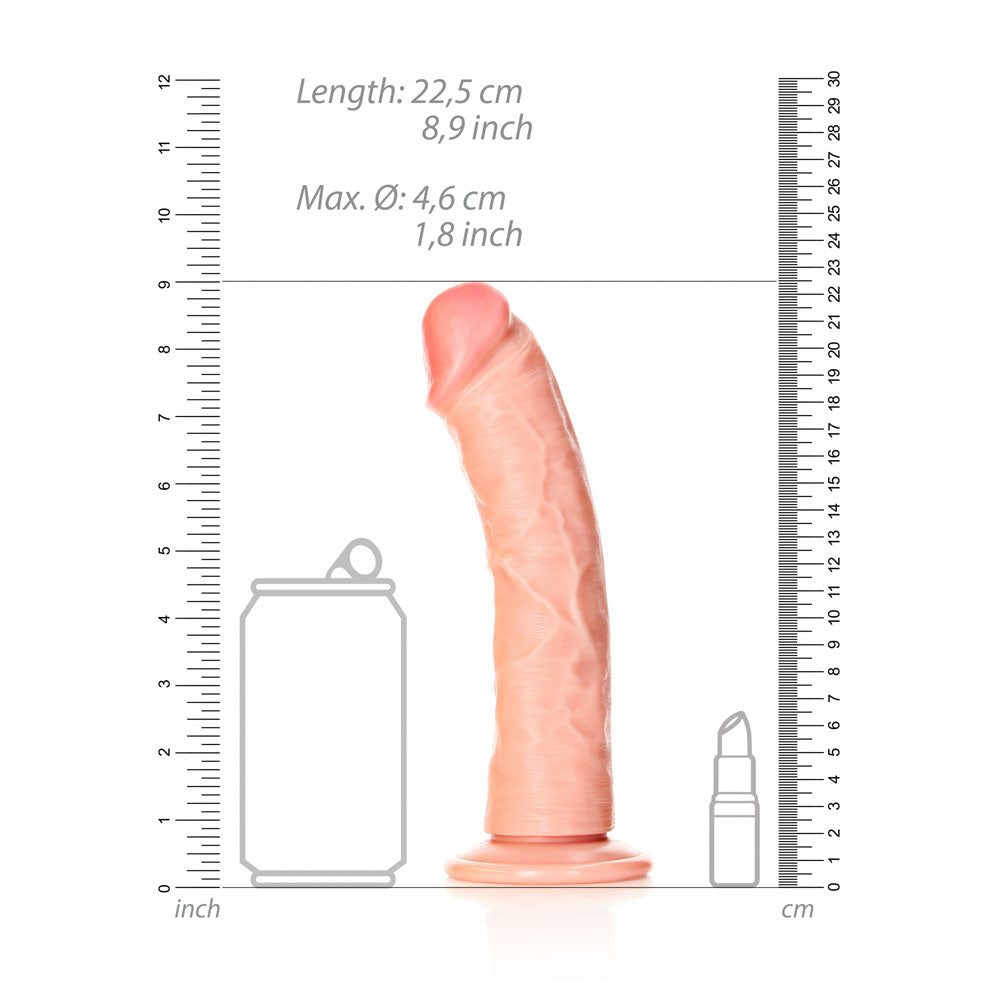 Realrock Realistic Regular Curved Dildo With Suction Cup 20 Cm Flesh 20 Cm (8'') Dong