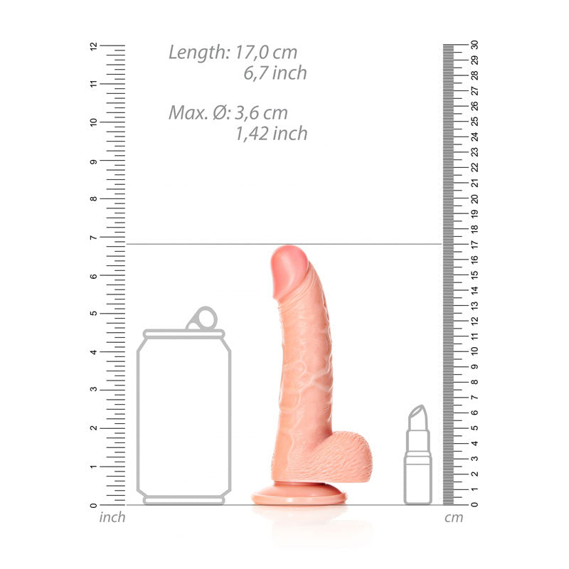 Realrock Realistic Regular Curved Dong With Balls 15.5 Cm Flesh 15.5 Cm (6'') Dong