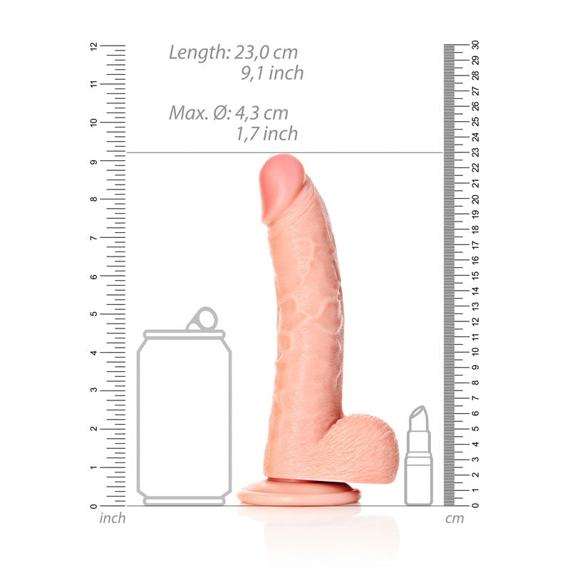 Realrock Realistic Regular Curved Dong With Balls 20.5 Cm Flesh 20.5 Cm (8'') Dong