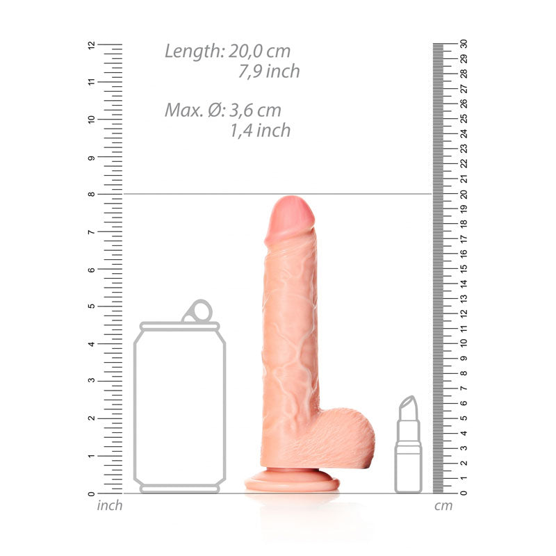 Realrock Straight Realistic Dildo With Balls 18 Cm Flesh 18 Cm (7'') Dong