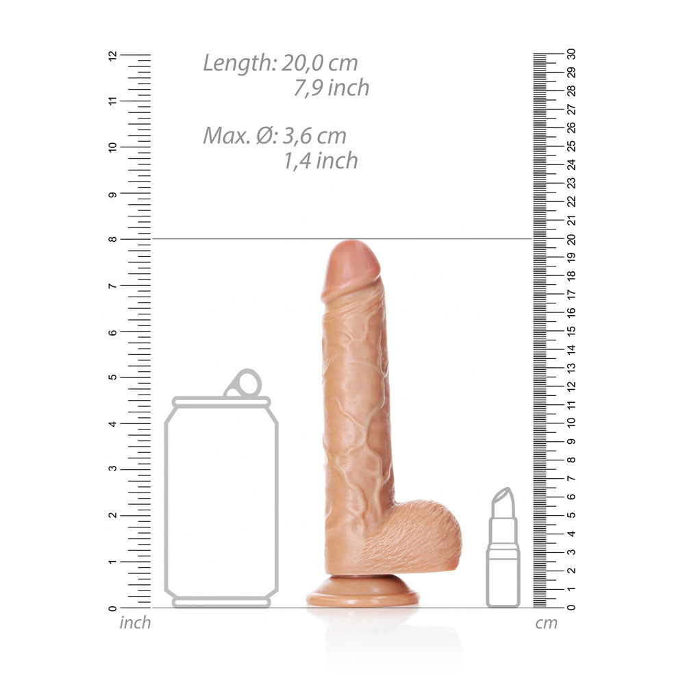 Realrock Straight Realistic Dildo With Balls 18 Cm Tan 18 Cm (7'') Dong