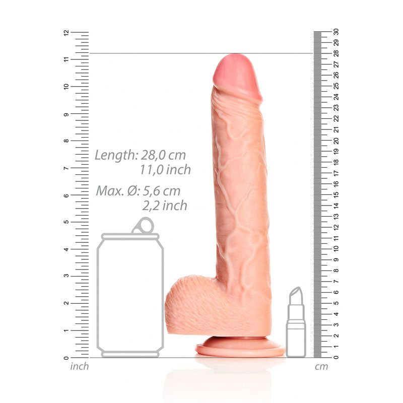 Realrock Straight Realistic Dildo With Balls 25.5 Cm Flesh 25.5 Cm (10'') Dong