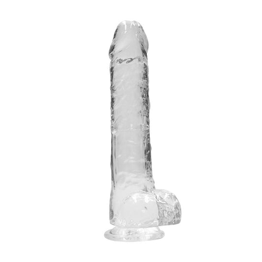 Realrock Realistic Dildo With Balls 10'' Clear 25 Cm Dong
