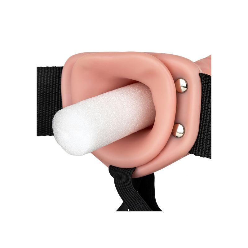 Realrock Vibrating Hollow Strap On 15.5 Cm Flesh Flesh 15.5 Cm Vibrating Hollow Strap On