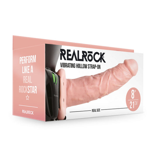 Realrock Vibrating Hollow Strap On 20.5 Cm Flesh Flesh 20.5 Cm Vibrating Hollow Strap On