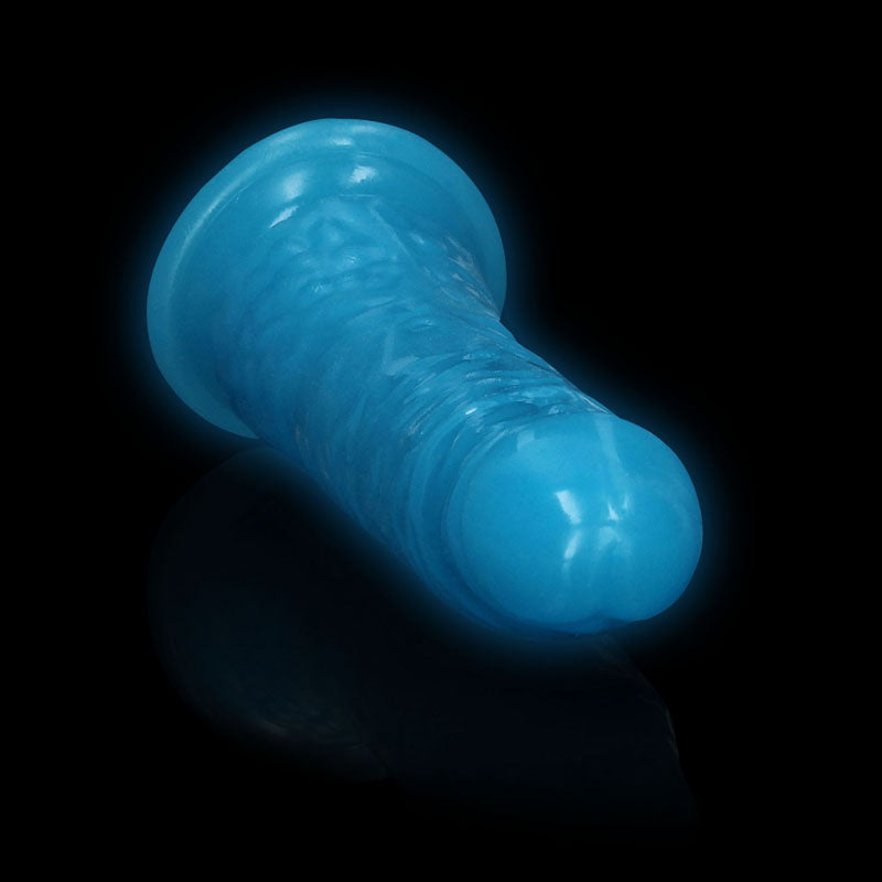 Realrock 15.5 Cm Slim Glow In The Dark Neon Blue Glow In Dark Blue 15.5 Cm (6'') Dong