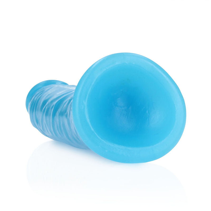 Realrock 15.5 Cm Slim Glow In The Dark Neon Blue Glow In Dark Blue 15.5 Cm (6'') Dong