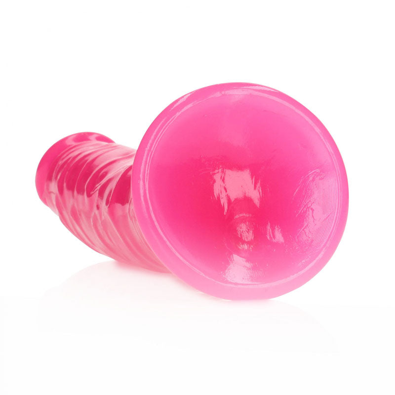 Realrock 18 Cm Slim Glow In The Dark Neon Pink Glow In Dark Pink 18 Cm (7'') Dong