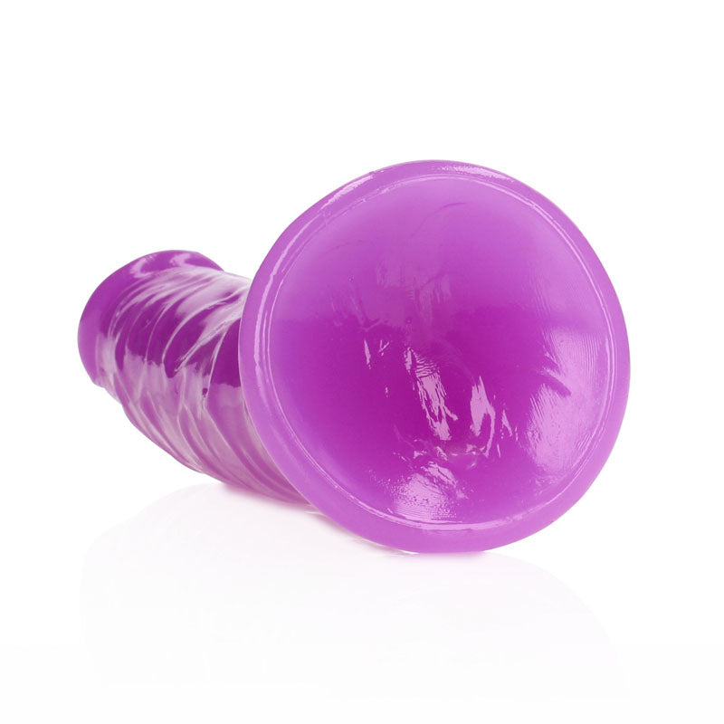 Realrock 18 Cm Slim Glow In The Dark Neon Purple Glow In Dark Purple 18 Cm (7'') Dong
