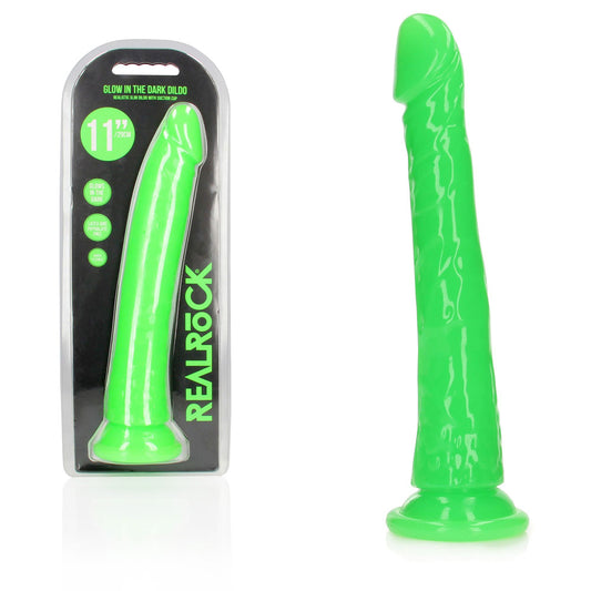 Realrock 29 Cm Slim Glow In The Dark Neon Green Glow In Dark Green 29 Cm (11'') Dong