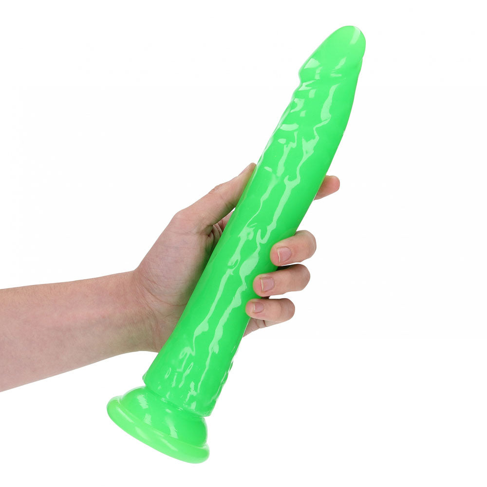 Realrock 29 Cm Slim Glow In The Dark Neon Green Glow In Dark Green 29 Cm (11'') Dong