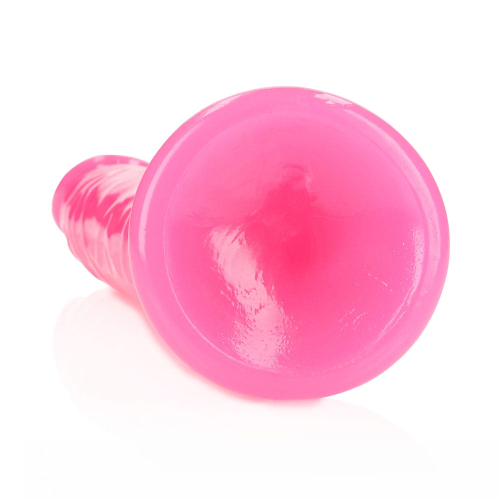 Realrock 29 Cm Slim Glow In The Dark Neon Pink Glow In Dark Pink 29 Cm (11'') Dong