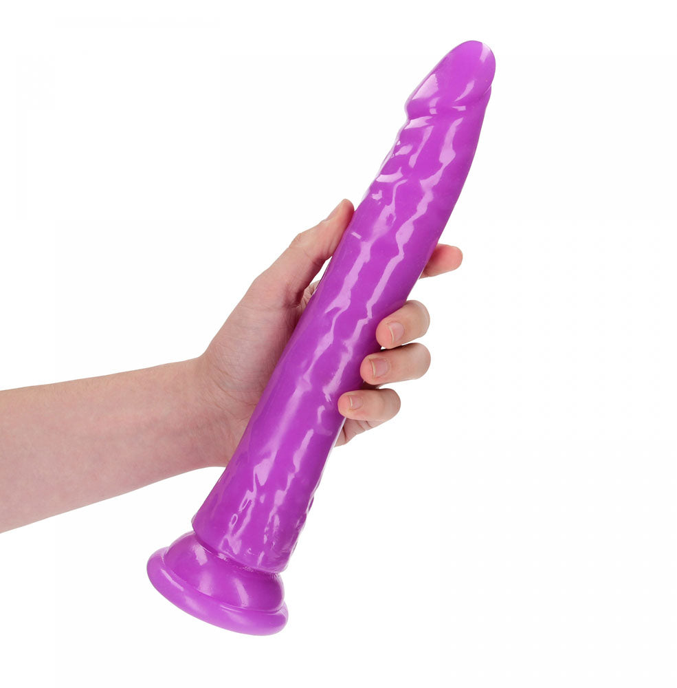 Realrock 29 Cm Slim Glow In The Dark Neon Purple Glow In Dark Purple 29 Cm (11'') Dong
