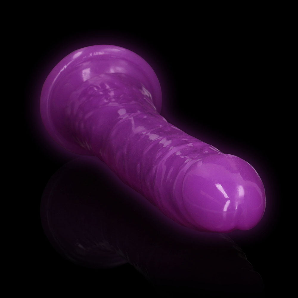Realrock 29 Cm Slim Glow In The Dark Neon Purple Glow In Dark Purple 29 Cm (11'') Dong