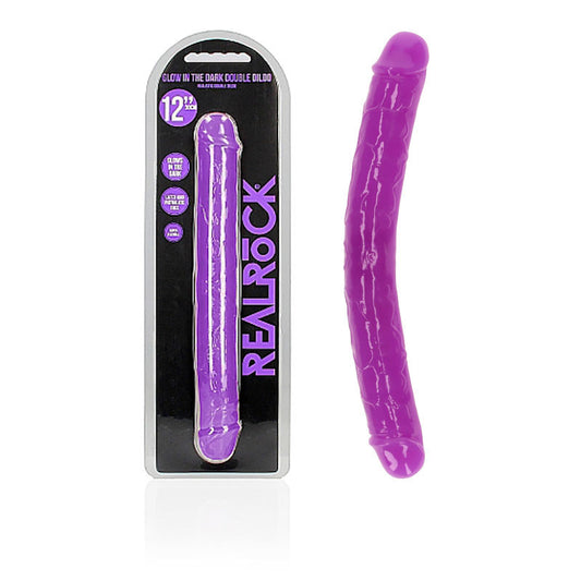 Realrock 30 Cm Double Dong Glow Purple Purple 30 Cm (12'') Double Dong