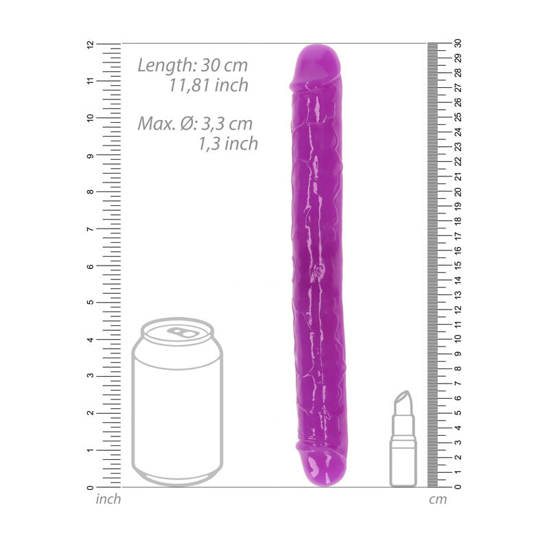 Realrock 30 Cm Double Dong Glow Purple Purple 30 Cm (12'') Double Dong