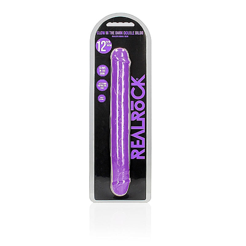 Realrock 30 Cm Double Dong Glow Purple Purple 30 Cm (12'') Double Dong