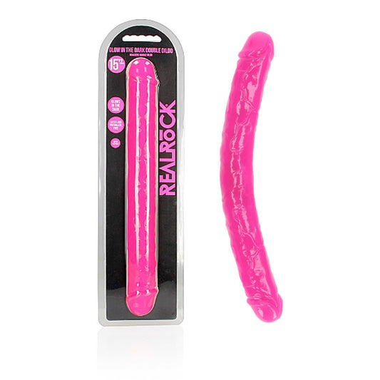 Realrock 38 Cm Double Dong Glow Pink Pink 38 Cm (15'') Double Dong