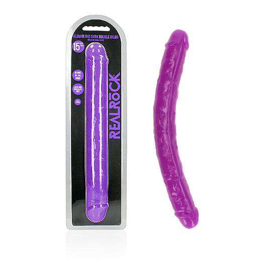 Realrock 38 Cm Double Dong Glow Purple Purple 38 Cm (15'') Double Dong