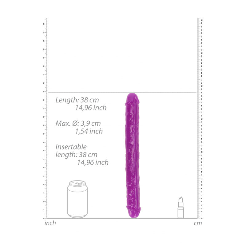 Realrock 38 Cm Double Dong Glow Purple Purple 38 Cm (15'') Double Dong