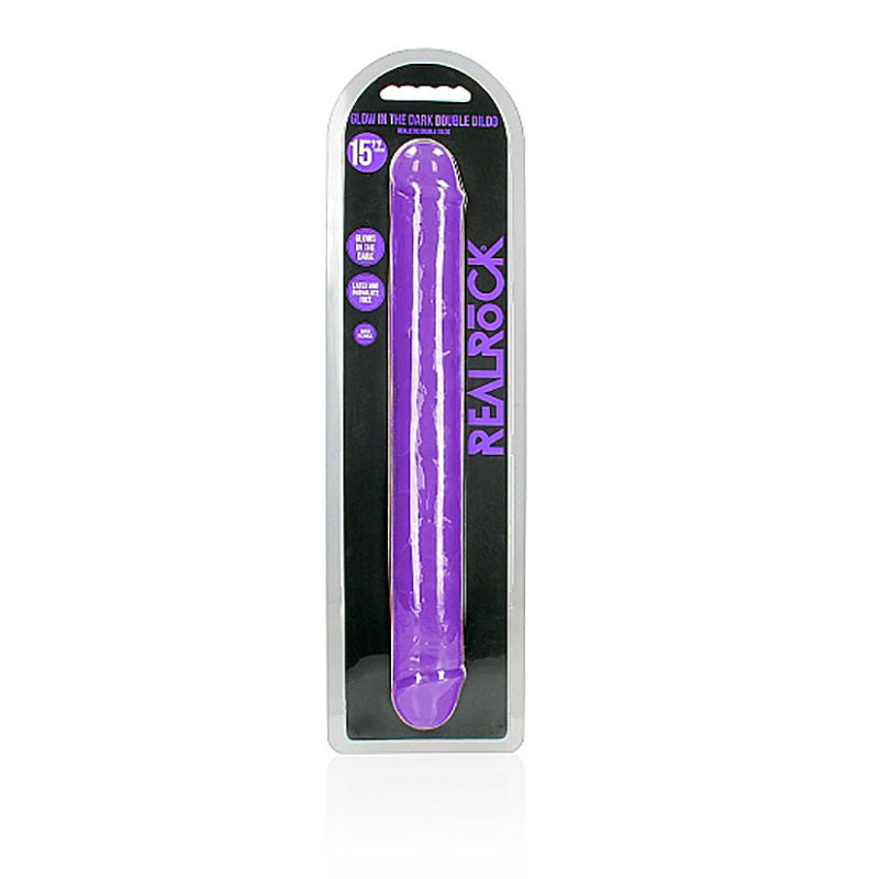 Realrock 38 Cm Double Dong Glow Purple Purple 38 Cm (15'') Double Dong