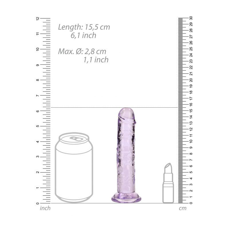 Realrock 15.5 Cm Straight Dildo Purple Purple 15.5 Cm (6'') Dong