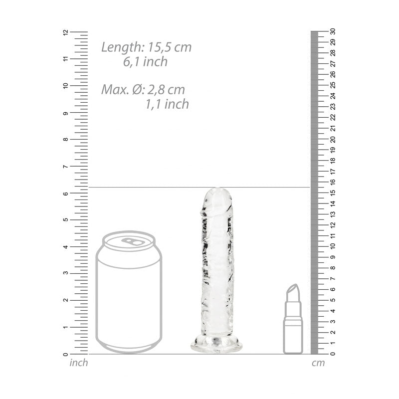 Realrock 15.5 Cm Straight Dildo Clear Clear 15.5 Cm (6'') Dong