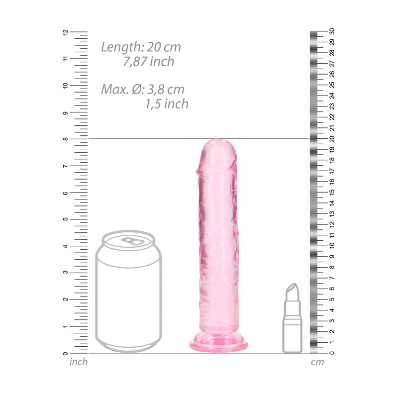 Realrock 18 Cm Straight Dildo Pink Pink 18 Cm (7'') Dong