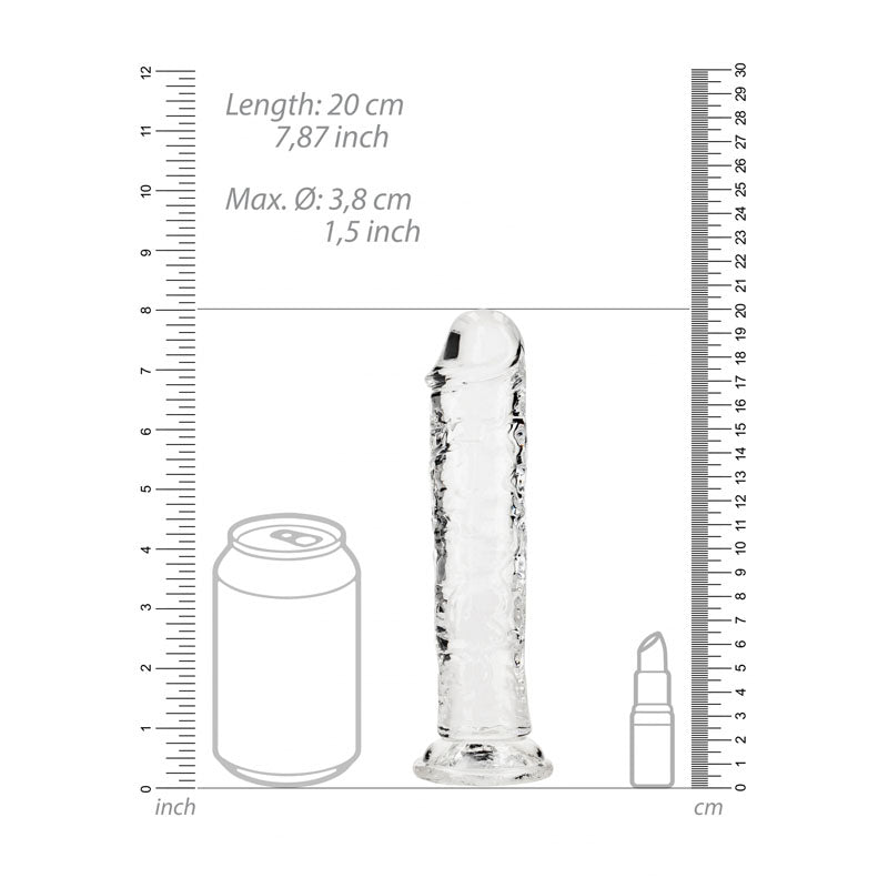 Realrock 18 Cm Straight Dildo Clear Clear 18 Cm (7'') Dong
