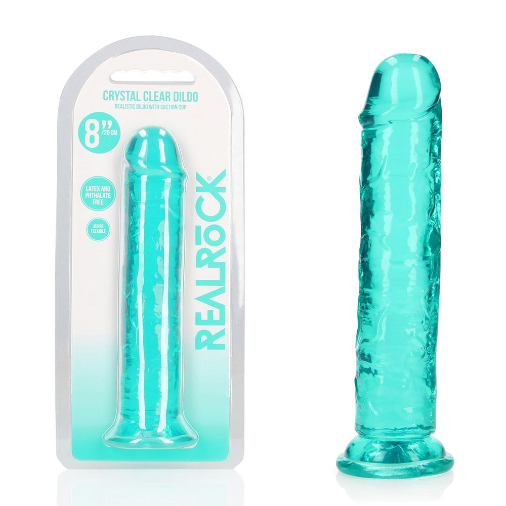 Realrock 20 Cm Straight Dildo Turquoise Turquoise 20 Cm (8'') Dong